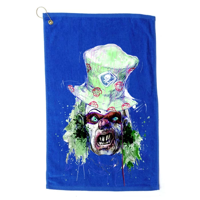 Spooky Clown Face Platinum Collection Golf Towel