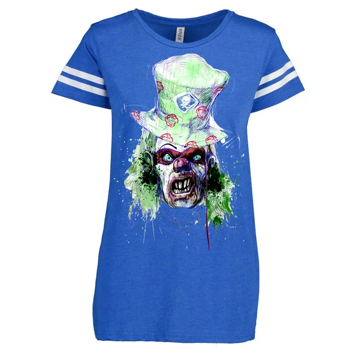 Spooky Clown Face Enza Ladies Jersey Football T-Shirt