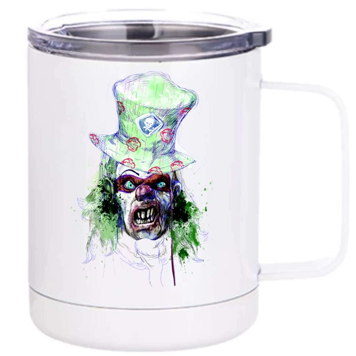 Spooky Clown Face Front & Back 12oz Stainless Steel Tumbler Cup