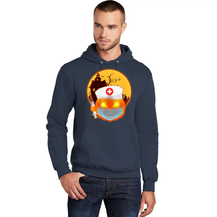 Spooky Halloween Nurse Pumpkin Hoodie