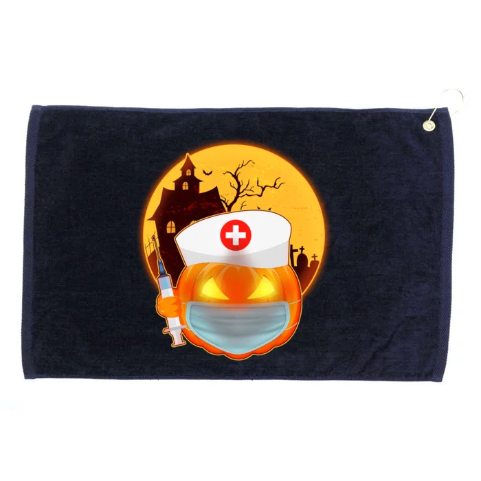 Spooky Halloween Nurse Pumpkin Grommeted Golf Towel