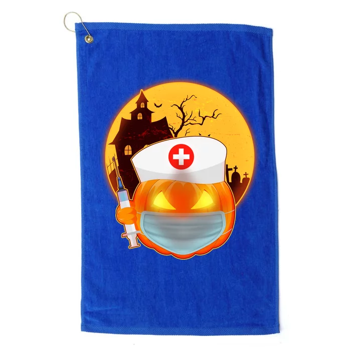 Spooky Halloween Nurse Pumpkin Platinum Collection Golf Towel