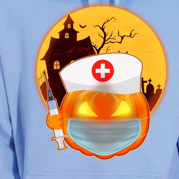 Spooky Halloween Nurse Pumpkin Unisex Surf Hoodie