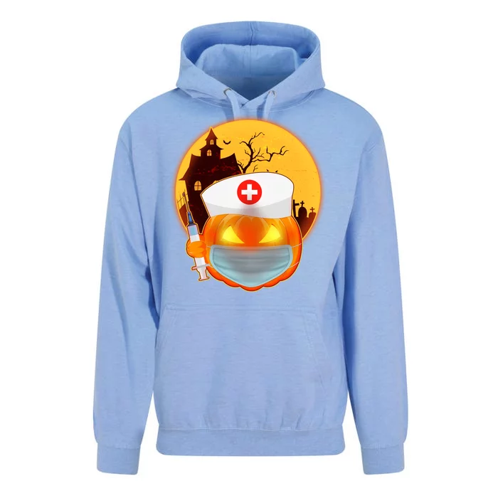 Spooky Halloween Nurse Pumpkin Unisex Surf Hoodie