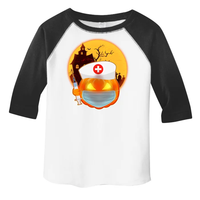 Spooky Halloween Nurse Pumpkin Toddler Fine Jersey T-Shirt