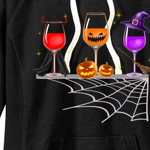 Spooky Wine Glasses Women's Fleece Hoodie