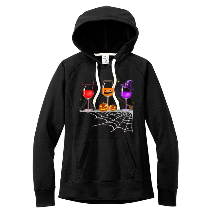 Spooky Wine Glasses Women's Fleece Hoodie