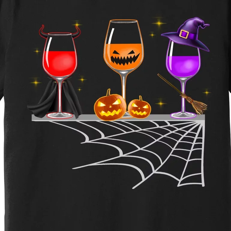 Spooky Wine Glasses Premium T-Shirt