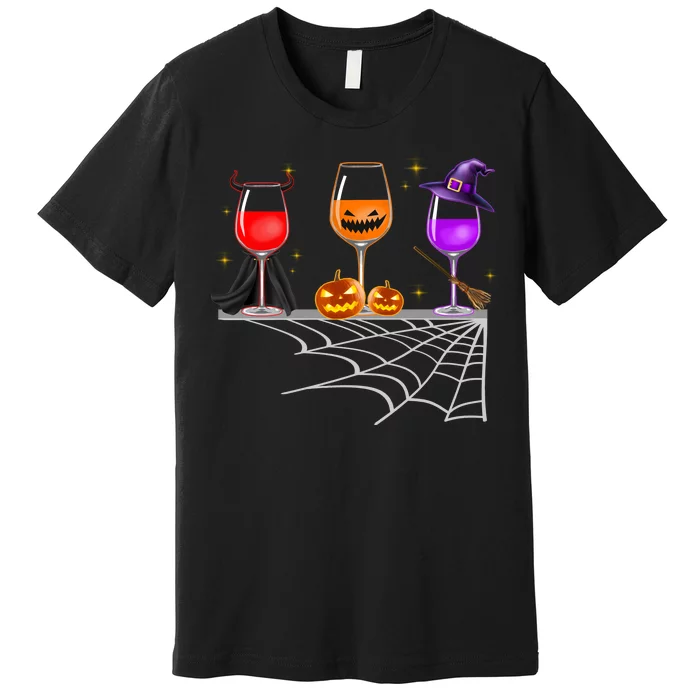 Spooky Wine Glasses Premium T-Shirt