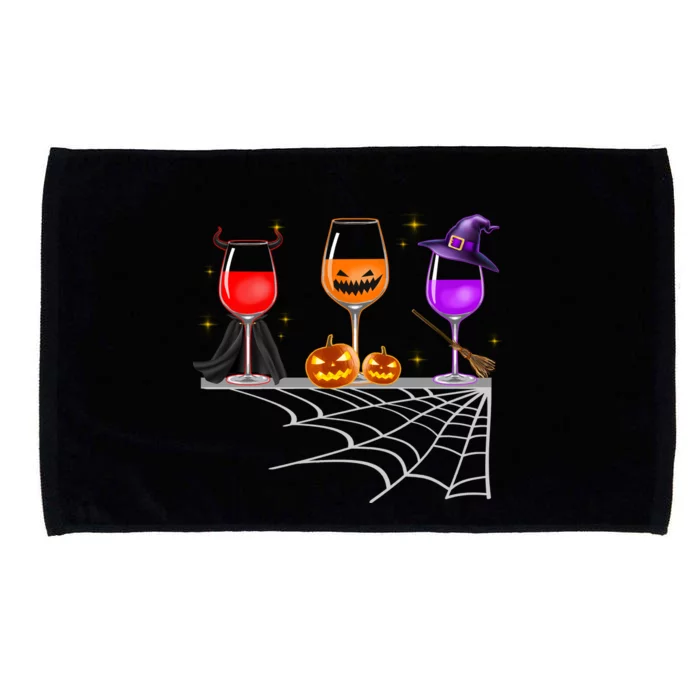 Spooky Wine Glasses Microfiber Hand Towel