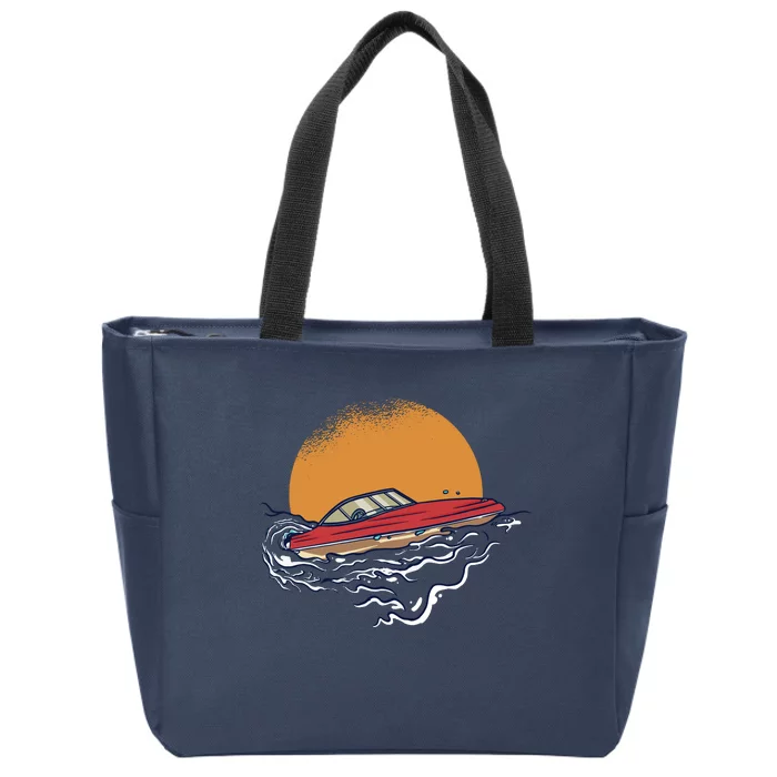 Sport Motorboat Zip Tote Bag