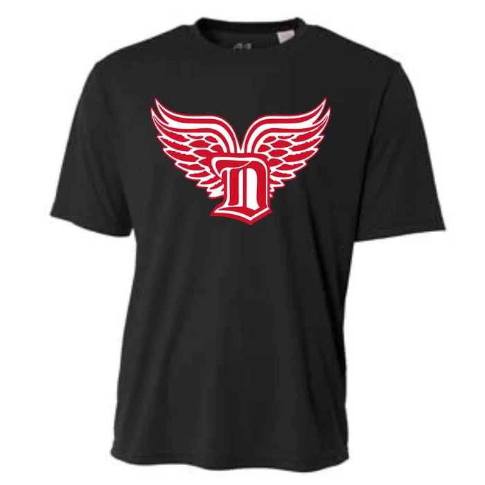 Sporty Detroit Fan Old English D With Wings Cooling Performance Crew T-Shirt