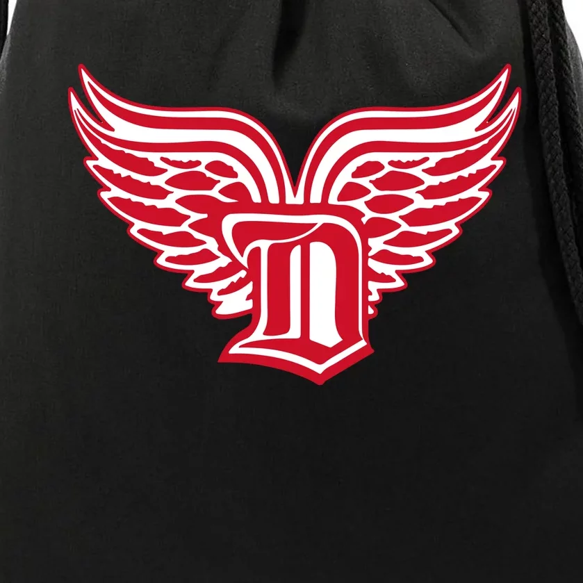 Sporty Detroit Fan Old English D With Wings Drawstring Bag