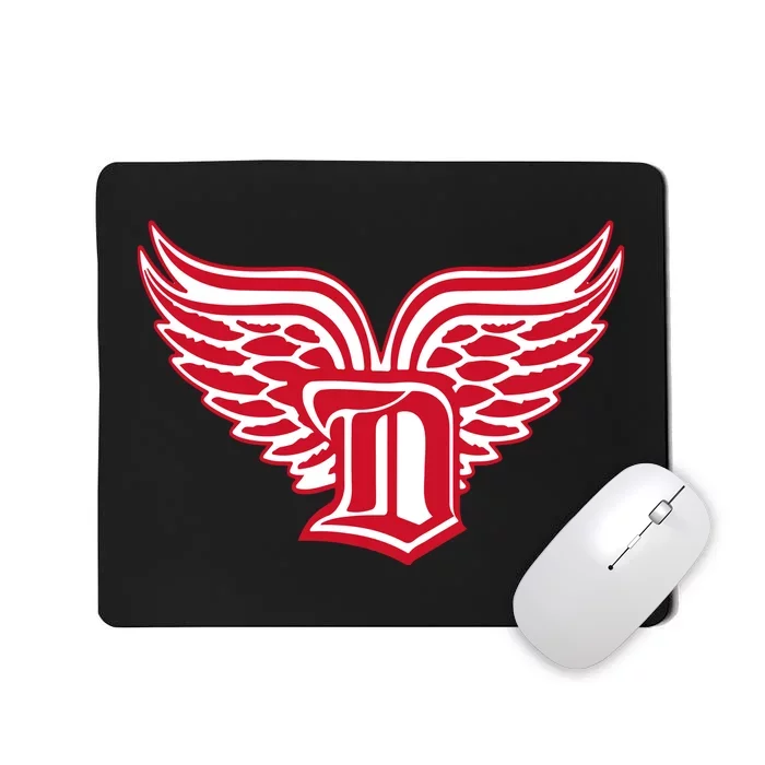 Sporty Detroit Fan Old English D With Wings Mousepad