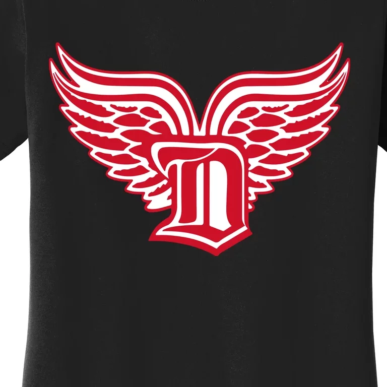 Sporty Detroit Fan Old English D With Wings Women's T-Shirt