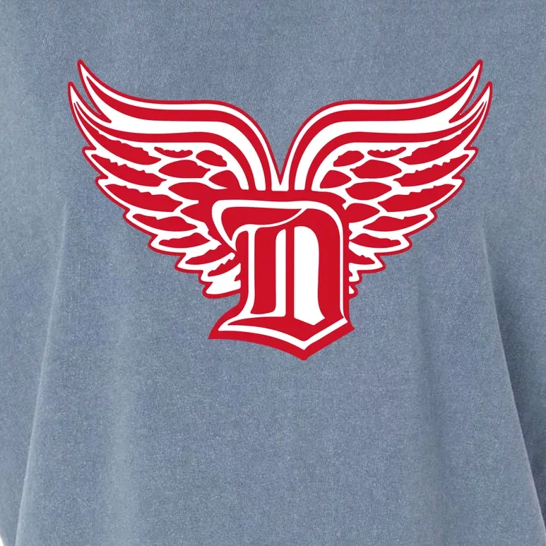 Sporty Detroit Fan Old English D With Wings Garment-Dyed Women's Muscle Tee