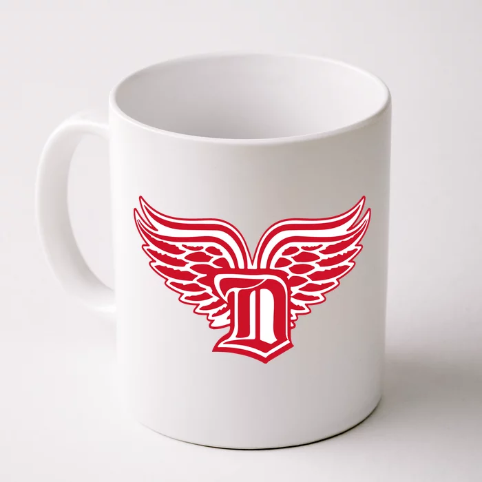 Sporty Detroit Fan Old English D With Wings Front & Back Coffee Mug