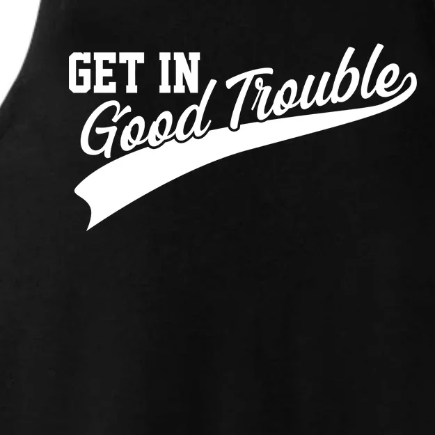 Sporty Get In Good Trouble John Lewis Tribute Ladies Tri-Blend Wicking Tank