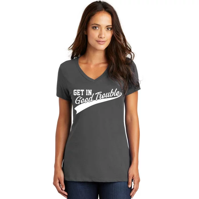 Sporty Get In Good Trouble John Lewis Tribute Women's V-Neck T-Shirt