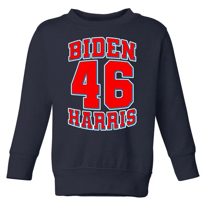 Sporty Jersey Style Biden Harris 46 2020 Election Toddler Sweatshirt