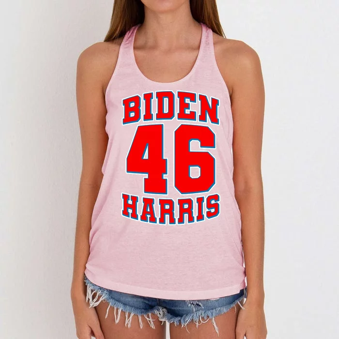 Sporty Jersey Style Biden Harris 46 2020 Election Women's Knotted Racerback Tank