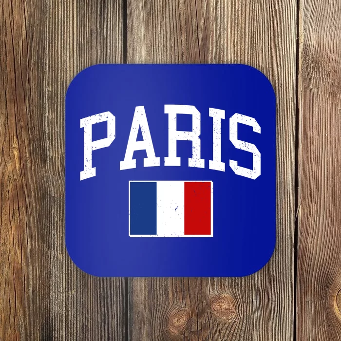 Sporty Paris France Flag Logo Sports Fan Coaster