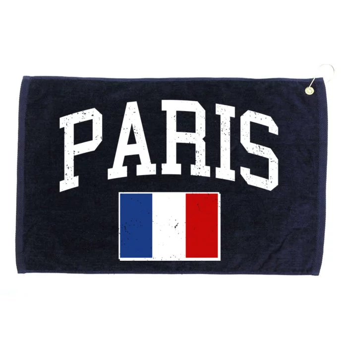 Sporty Paris France Flag Logo Sports Fan Grommeted Golf Towel