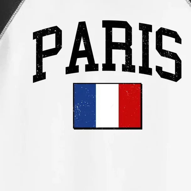 Sporty Paris France Flag Logo Sports Fan Toddler Fine Jersey T-Shirt