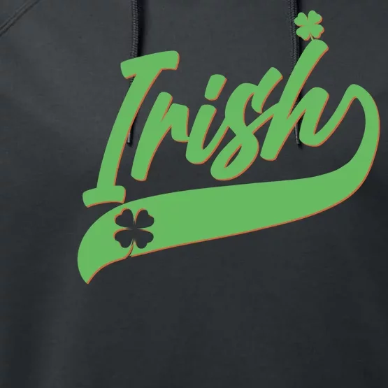 Sporty St. Patrick's Day Irish Logo Performance Fleece Hoodie