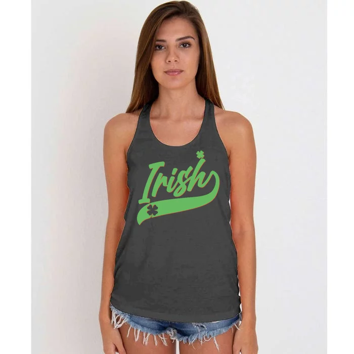 Sporty St. Patrick's Day Irish Logo Women's Knotted Racerback Tank