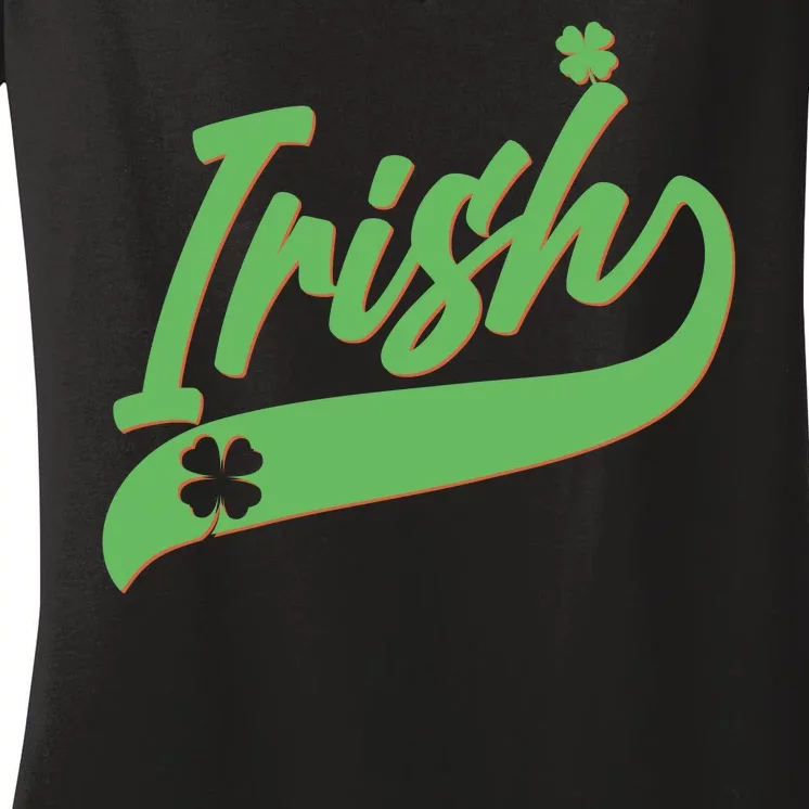 Sporty St. Patrick's Day Irish Logo Women's V-Neck T-Shirt