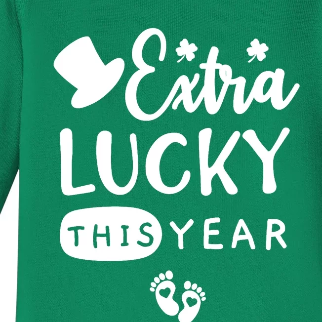 St Pattys Pregnancy Announcement St Patricks Day Pregnant Premium Baby Long Sleeve Bodysuit