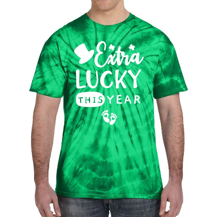 St Pattys Pregnancy Announcement St Patricks Day Pregnant Premium Tie-Dye T-Shirt