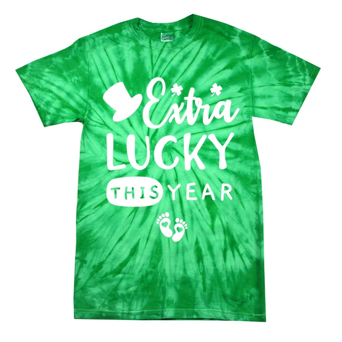 St Pattys Pregnancy Announcement St Patricks Day Pregnant Premium Tie-Dye T-Shirt