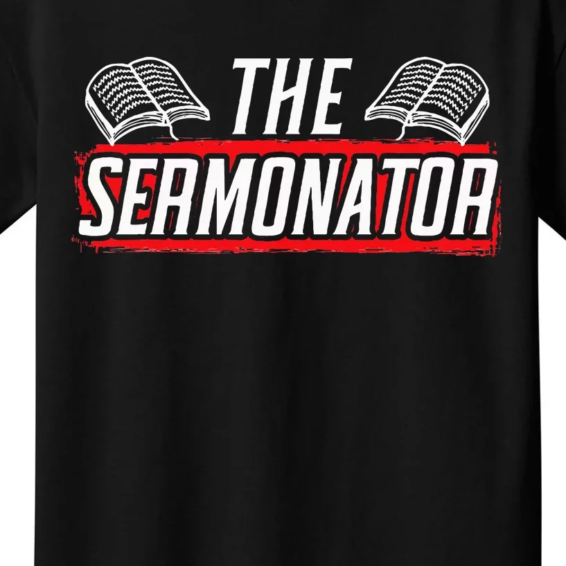 Sermonator Pastor Preacher Christian Believer Religious Kids T-Shirt