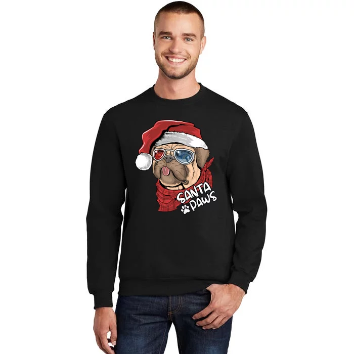 Santa Paws Pug Christmas Tee Kids Boys Xmas Funny Gift Pugmas Gift Sweatshirt