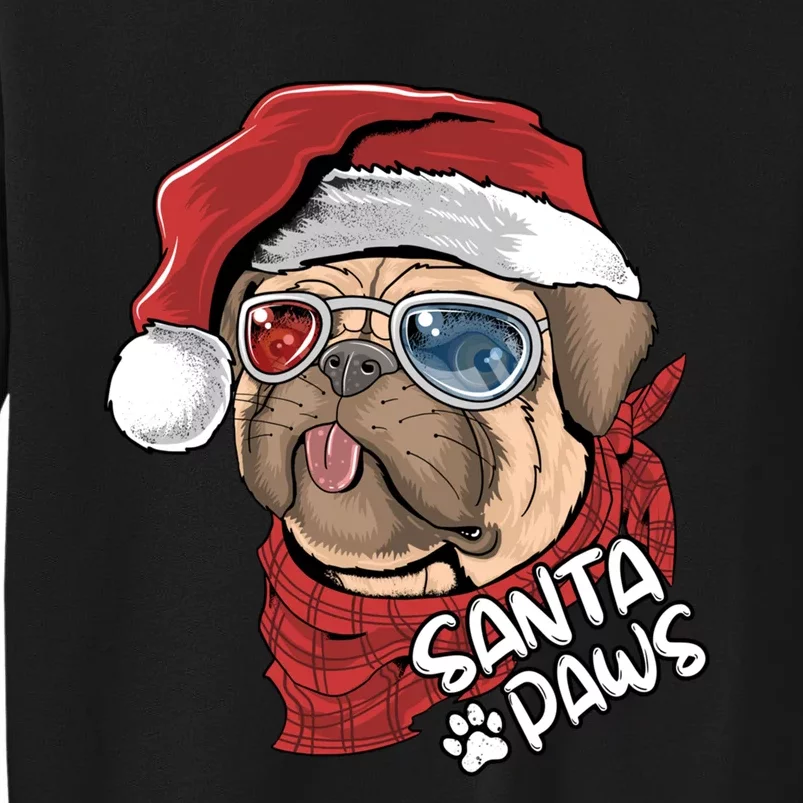 Santa Paws Pug Christmas Tee Kids Boys Xmas Funny Gift Pugmas Gift Sweatshirt