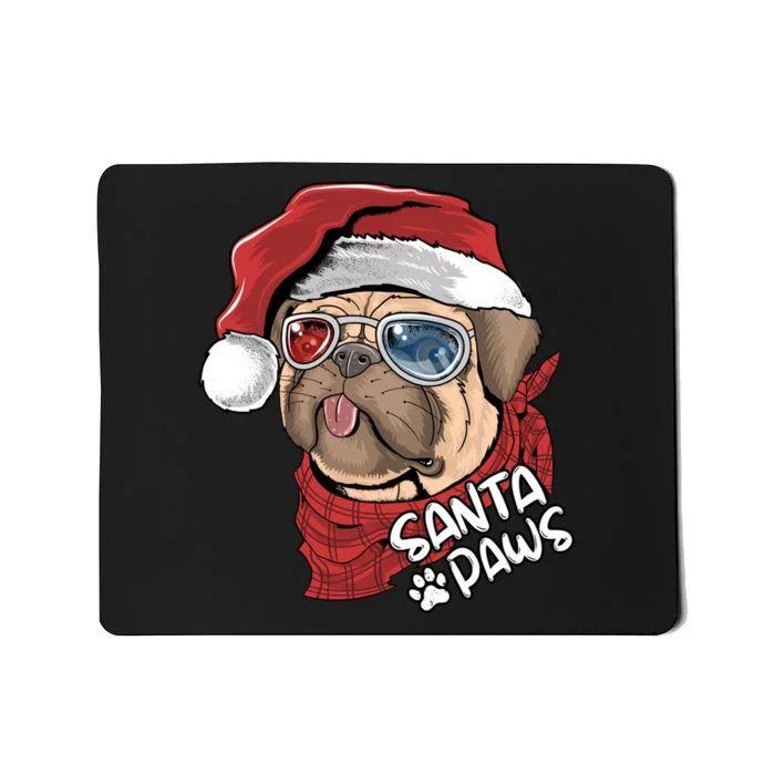 Santa Paws Pug Christmas Tee Kids Boys Xmas Funny Gift Pugmas Gift Mousepad