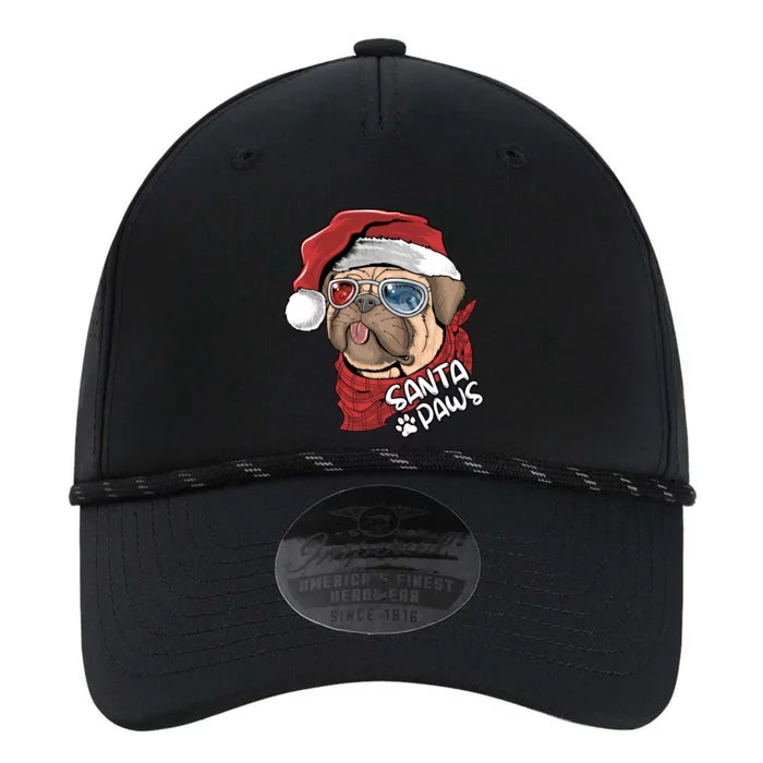 Santa Paws Pug Christmas Tee Kids Boys Xmas Funny Gift Pugmas Gift Performance The Dyno Cap