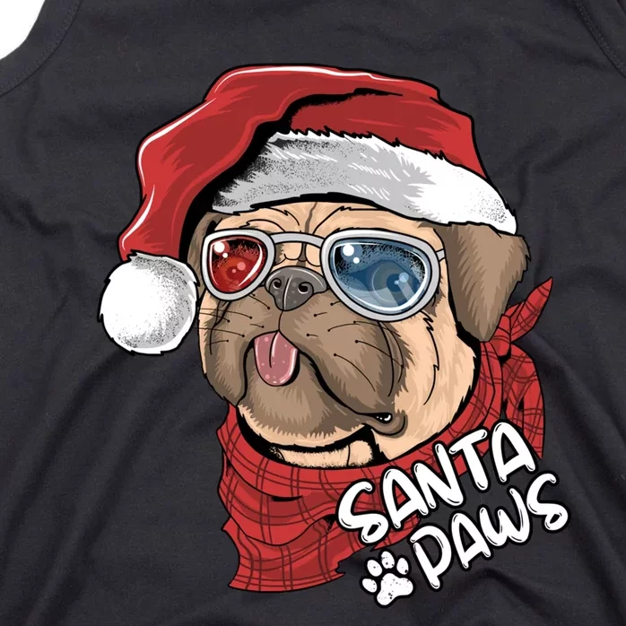 Santa Paws Pug Christmas Tee Kids Boys Xmas Funny Gift Pugmas Gift Tank Top