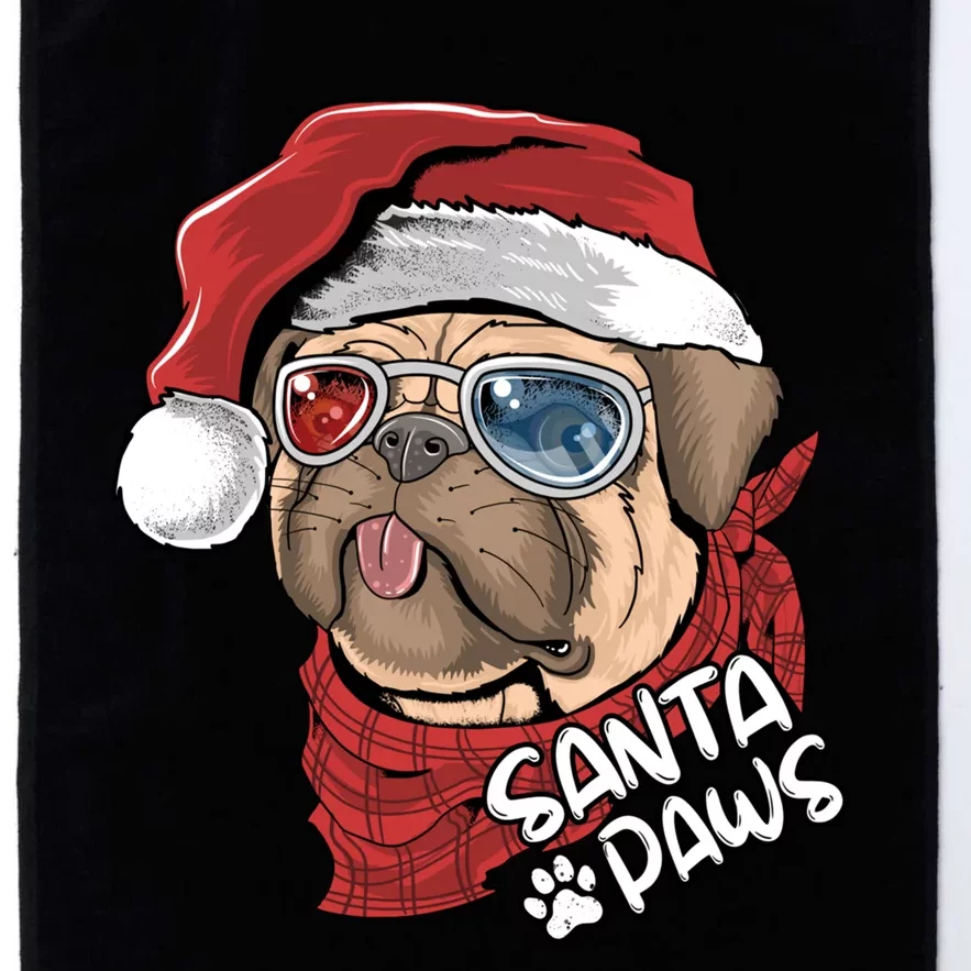 Santa Paws Pug Christmas Tee Kids Boys Xmas Funny Gift Pugmas Gift Platinum Collection Golf Towel