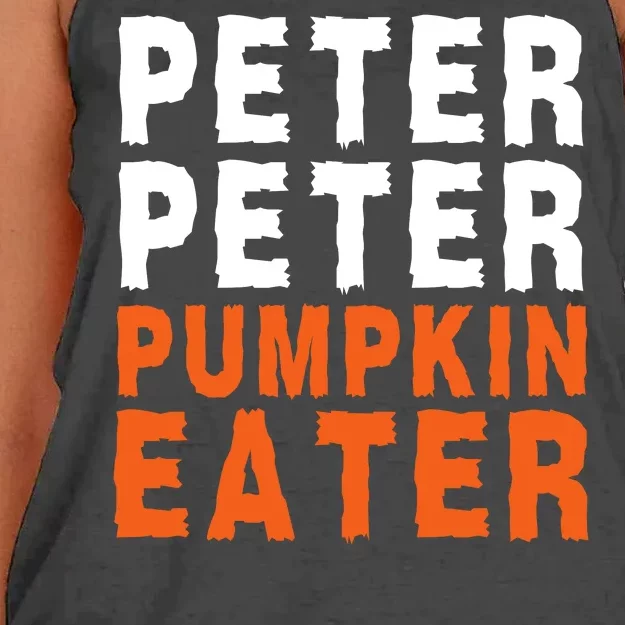 Scary Peter Peter Pumpkin Eater Halloween Costume Couple Funny Halloween Costume Women's Knotted Racerback Tank