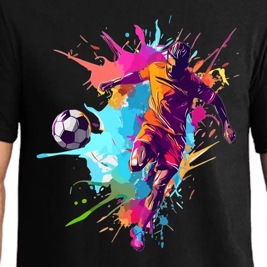 Soccer Player Paint Splash Pajama Set