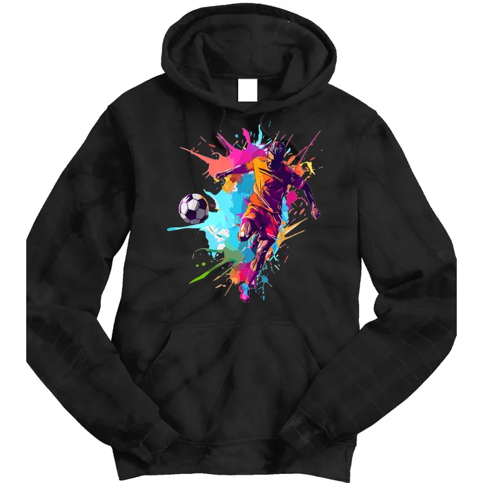 Soccer Player Paint Splash Tie Dye Hoodie