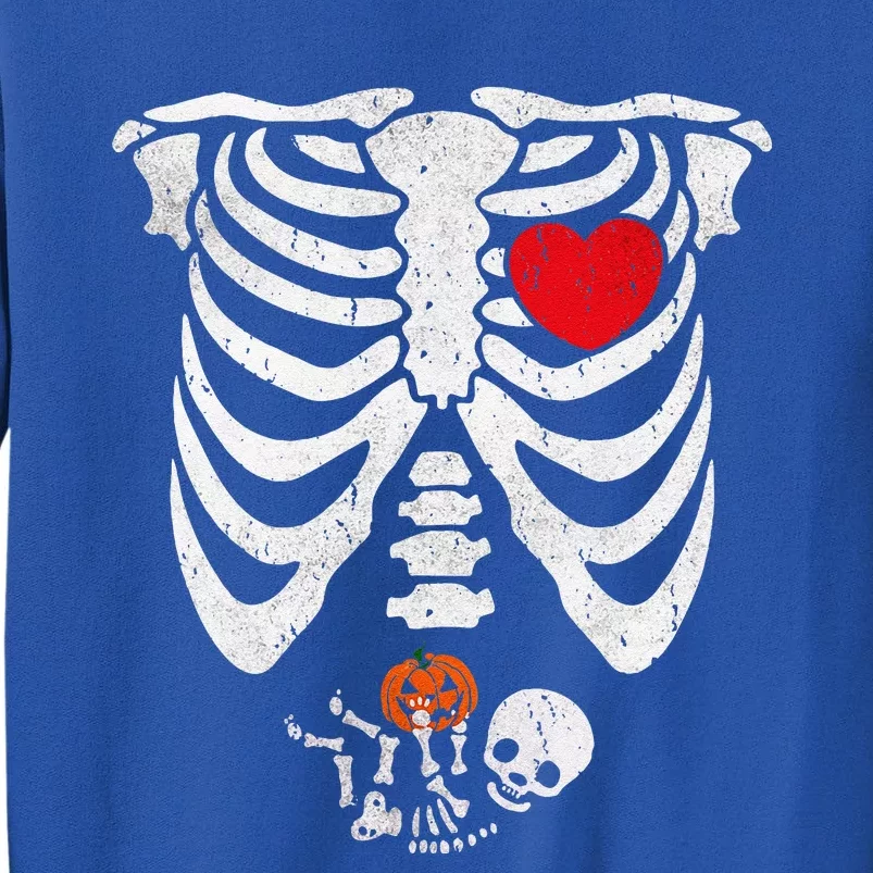 Skeleton Pregnancy Pregnant Baby Halloween Costume Mom Funny Tall Sweatshirt