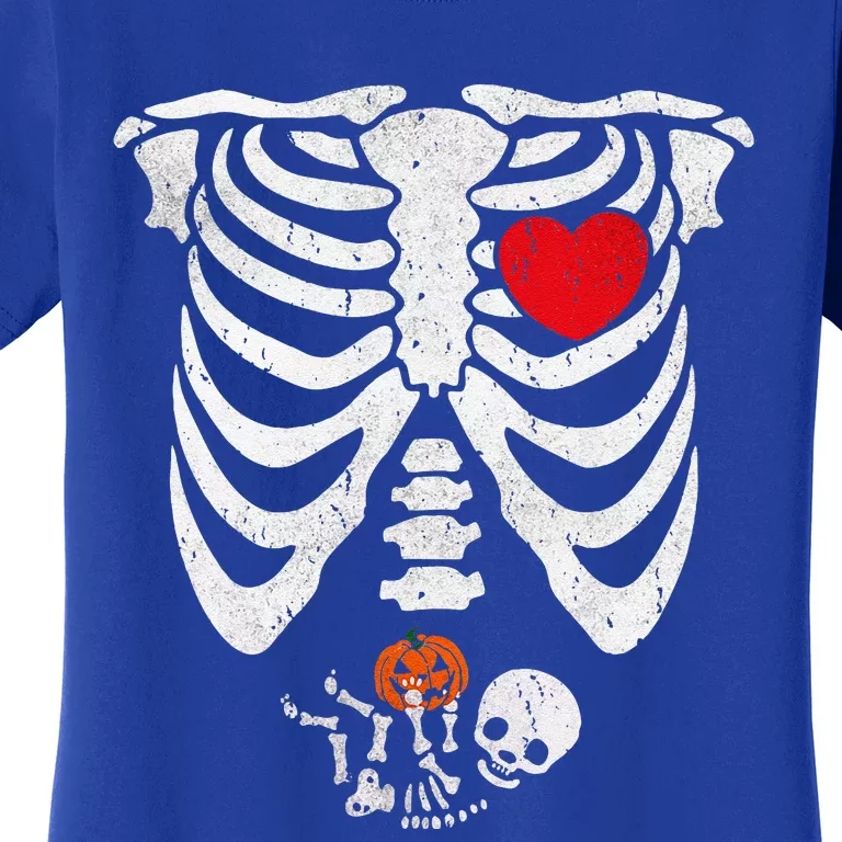 Skeleton Pregnancy Pregnant Baby Halloween Costume Mom Funny Women's T-Shirt