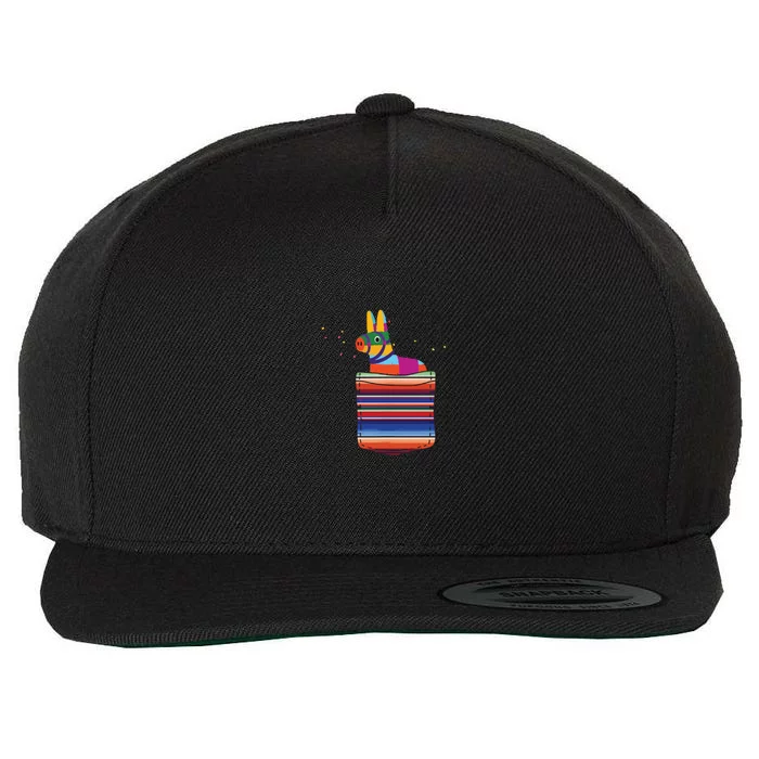 Serape Pocket Pinata Mexican Fiesta Wool Snapback Cap