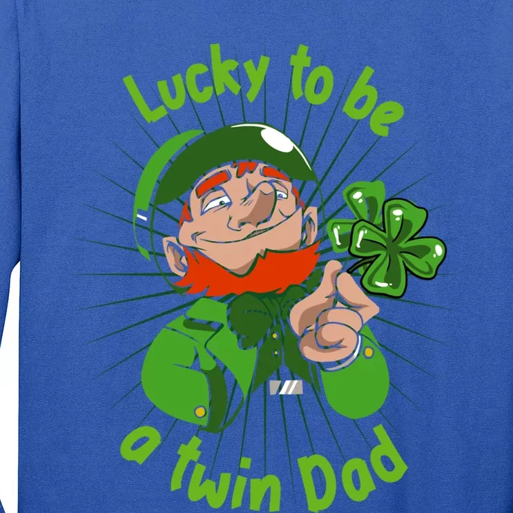 St Patrick`s Patricks Father`s Day Lucky To Be A Twin Dad Gift Long Sleeve Shirt