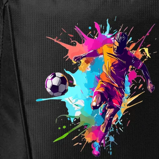 Soccer Player Paint Splash City Backpack