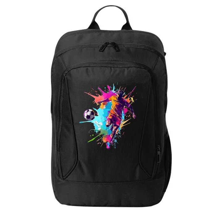 Soccer Player Paint Splash City Backpack